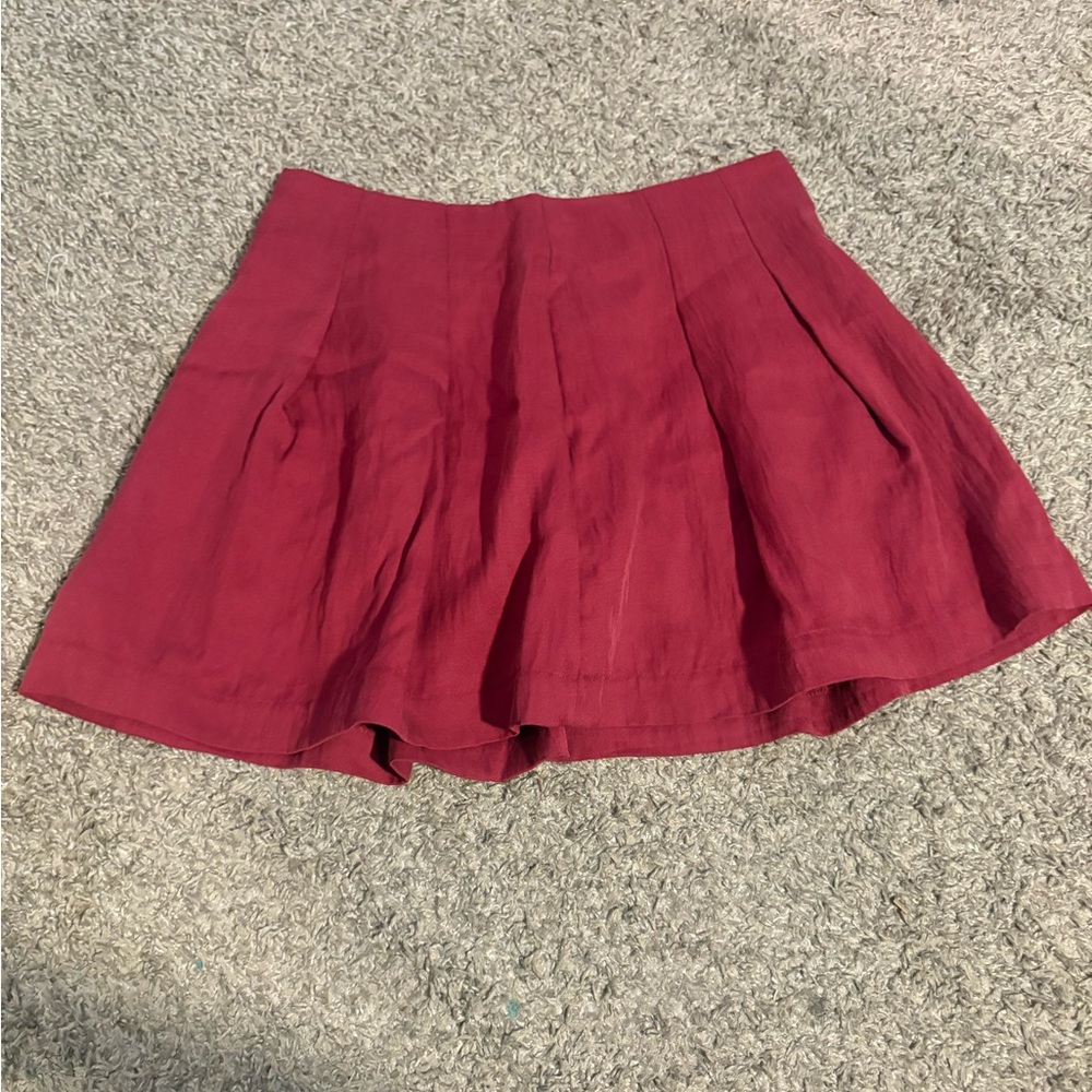 A New Day Red Pleated Mini Skort